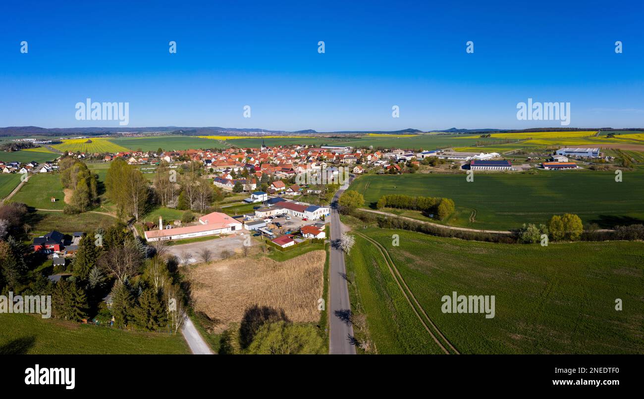 Photographie aérienne quartier de Warnstedt Harz Banque D'Images