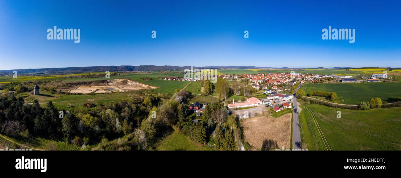 Photographie aérienne quartier de Warnstedt Harz Banque D'Images