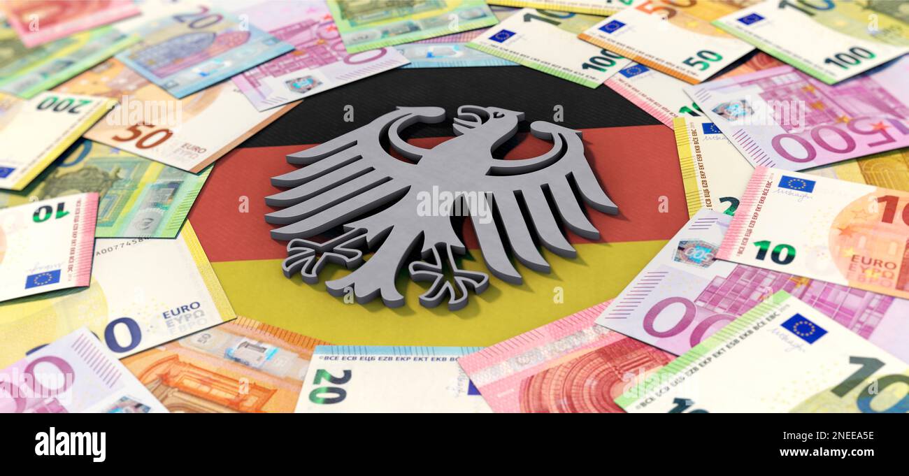 Argent, impôts, aide d'urgence, dépenses, Allemagne, Corona, fonds, recettes fiscales, dette, finances, nouvelle dette, estimation fiscale, euro, dette, investissement Banque D'Images