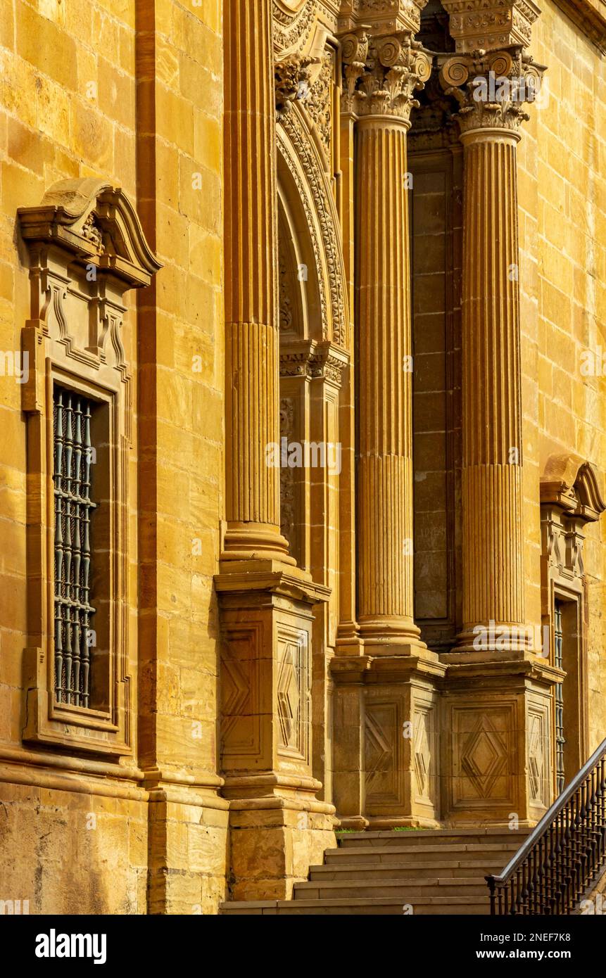 Extérieur de la Cathédrale de Guadix ou Cathédrale de l'Incarnation Catedral de la Encarnación de Guadix une église catholique baroque en Andalousie. Banque D'Images
