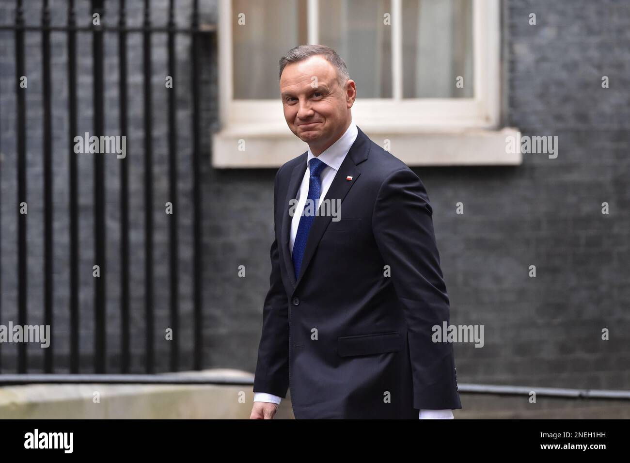 Londres, Angleterre, Royaume-Uni. 16th févr. 2023. Le président de la République de Pologne ANDRZEJ DUDA arrive à Downing Street à Londres. (Credit image: © Thomas Krych/ZUMA Press Wire) USAGE ÉDITORIAL SEULEMENT! Non destiné À un usage commercial ! Banque D'Images
