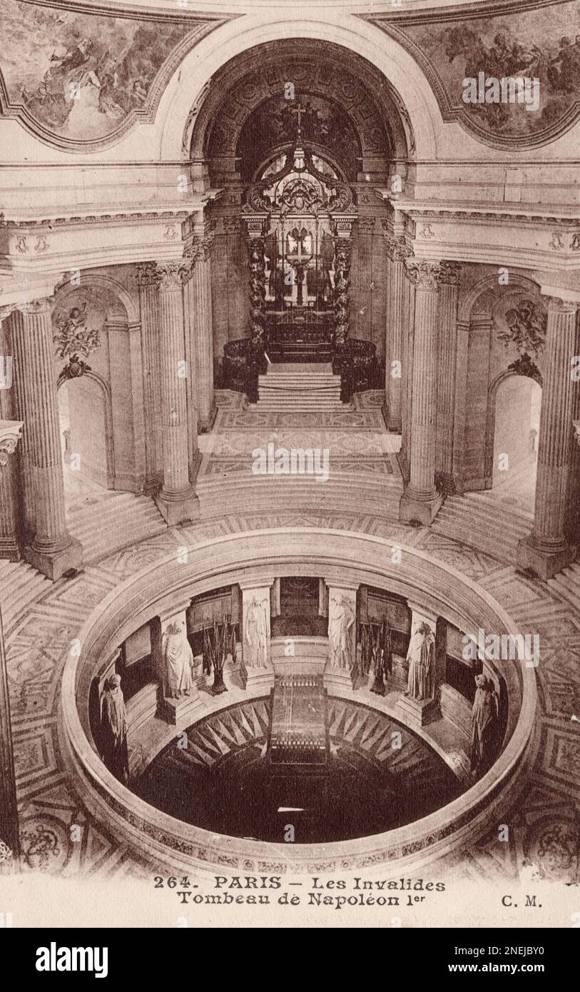Tombeau de Napoléon, Paris France, carte postale d'environ 1900s à 1920s. photographe non identifié Banque D'Images