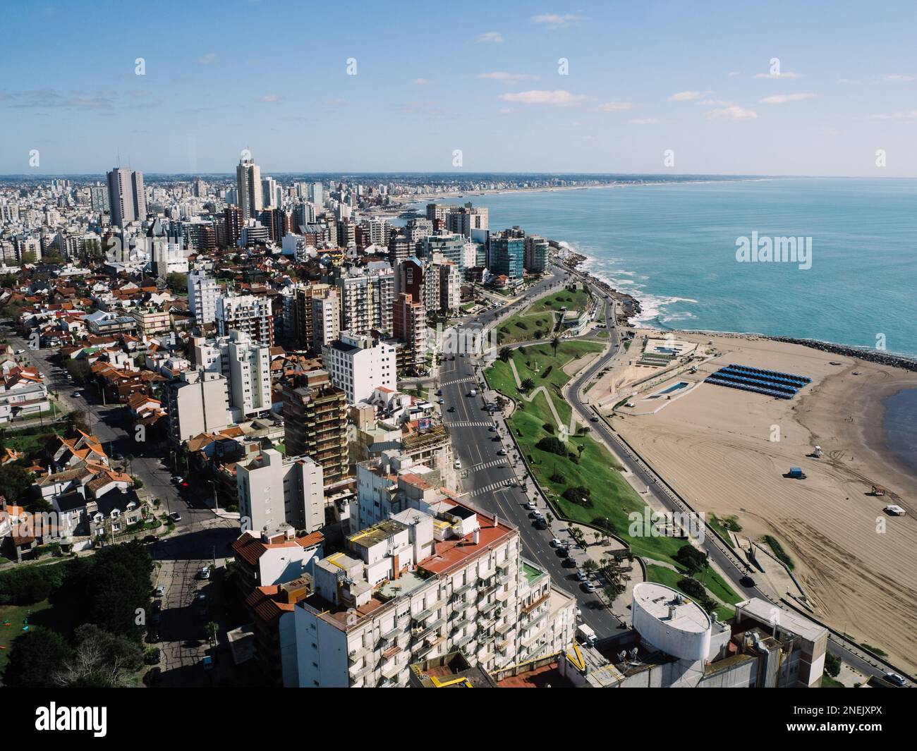 Vue panoramique sur la ville de Mar del Plata, Buenos Aires, Argentine. Banque D'Images