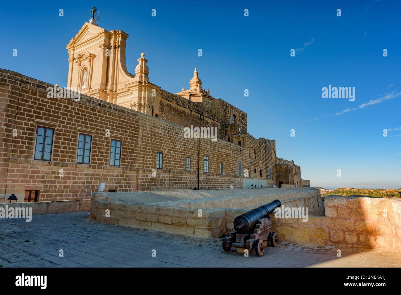 La cathédrale de l'Assomption de la Vierge Marie à l'intérieur de la citadelle fortifiée de Victoria, Gozo Banque D'Images