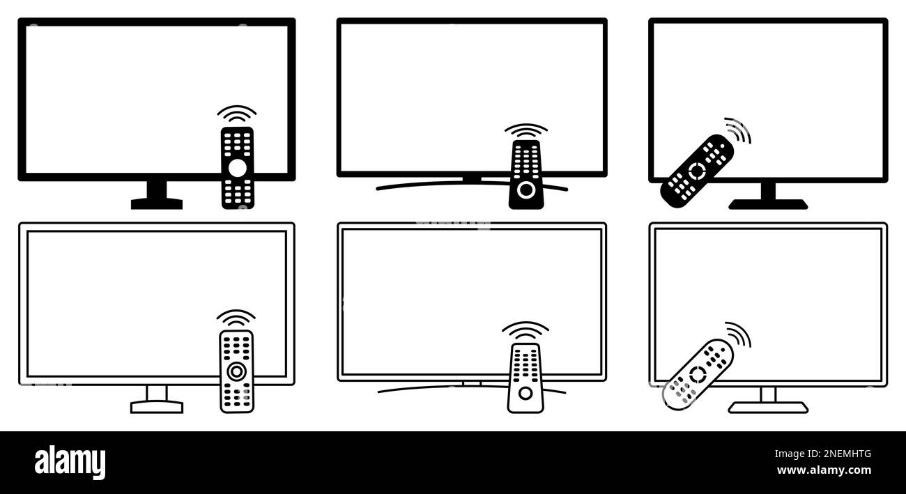 Ensemble d'icônes TV et télécommande. Design peut être utilisé pour les applications Web et mobiles. Illustration vectorielle Illustration de Vecteur