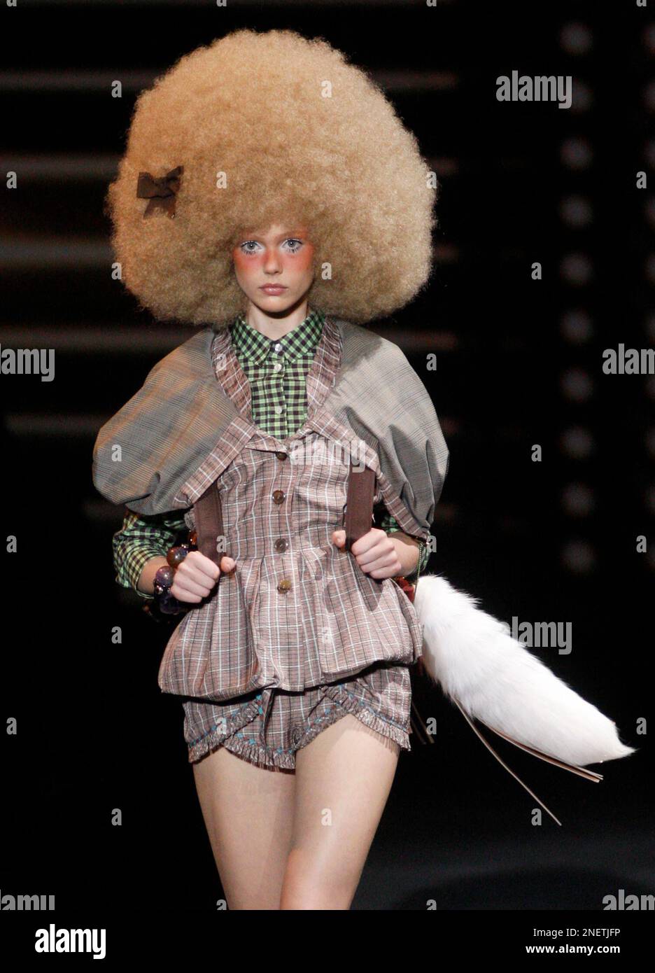 A model presents a creation by designers Paul Helbers and Marc Jacobs for Louis  Vuitton Men's Spring-Summer 2009 collection in Paris, France on June 26,  2008. Photo by Nebinger-Taamallah/ABACAPRESS.COM Stock Photo 