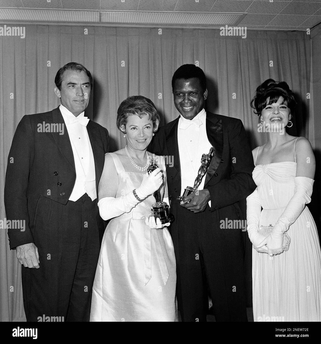 Sidney Poitier, first black man to win a top movie Oscar, holds his