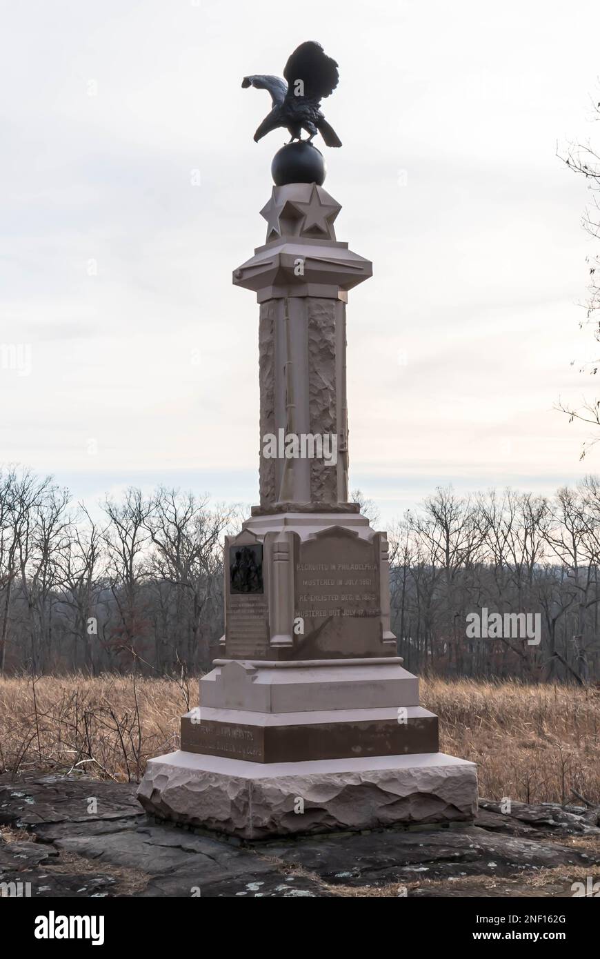 Le monument 29th du Pennsylvania Volunteer Infantry Regiment dans le parc militaire national de Gettysburg Banque D'Images