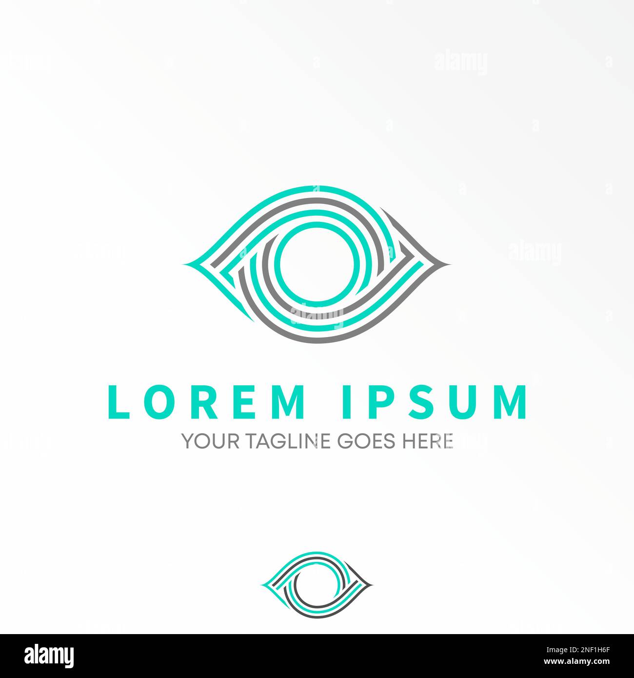 Beaucoup de lignes dehors oeil en position de bascule image graphique icône logo design abstrait concept vecteur stock. Peut être utilisé comme symbole lié à la santé ou à la mise au point Illustration de Vecteur