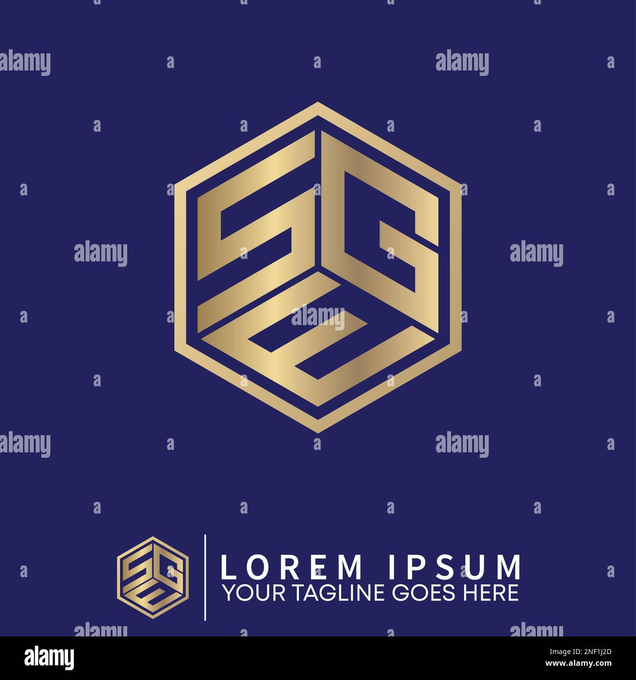 Lettre ou mot SGC ou SCG en 3D ligne hexagonale image graphique icône logo design abstrait concept vecteur stock comme un symbole lié au monogramme initial Illustration de Vecteur