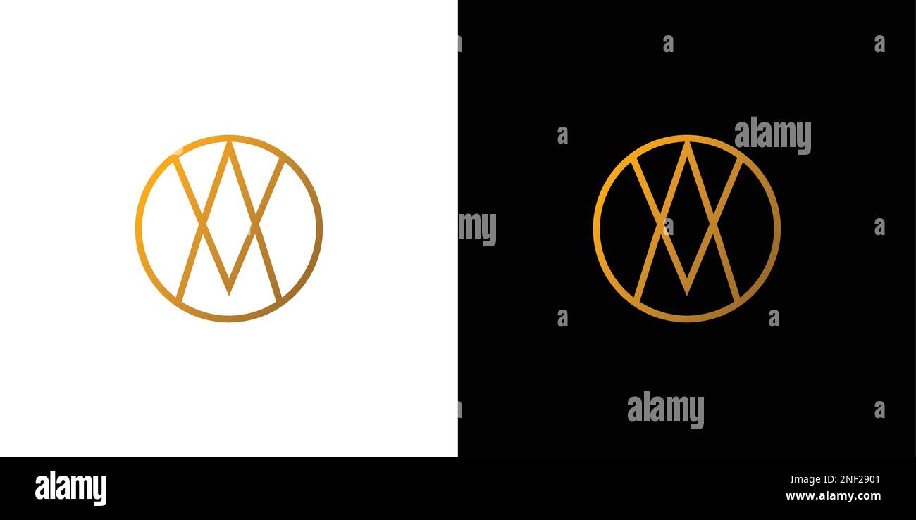 Design moderne et minimaliste avec logo WM rond Illustration de Vecteur