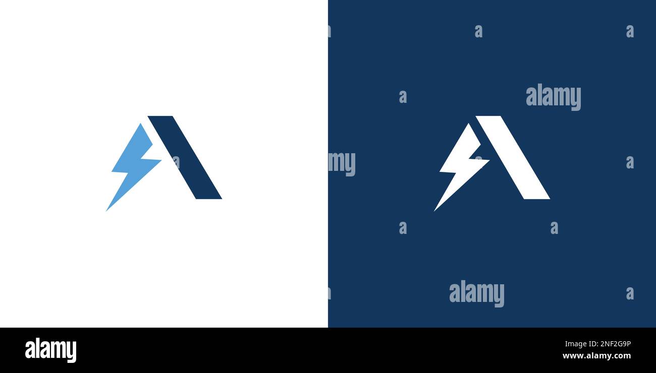 Lettre moderne et unique Un premier logo de foudre Illustration de Vecteur