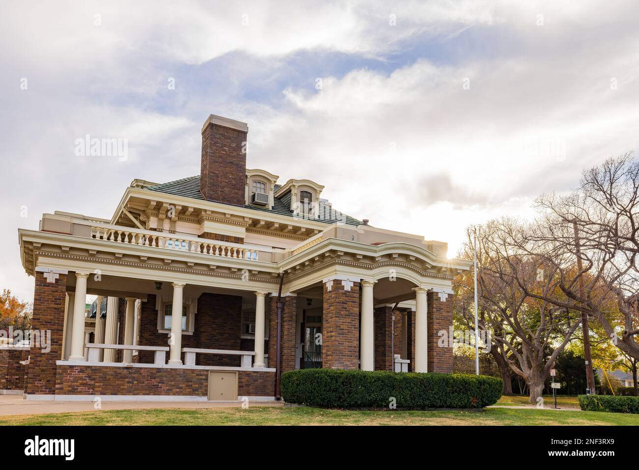 Vue de jour de la maison historique de Harrington House au Texas Banque D'Images