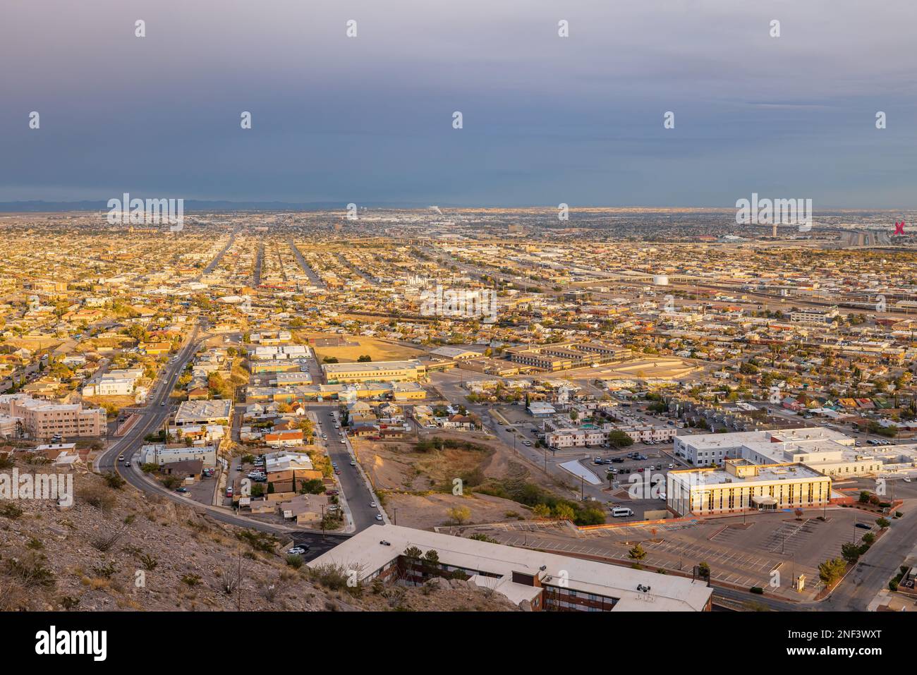 Vue panoramique sur la magnifique ville d'El Paso au Texas Banque D'Images
