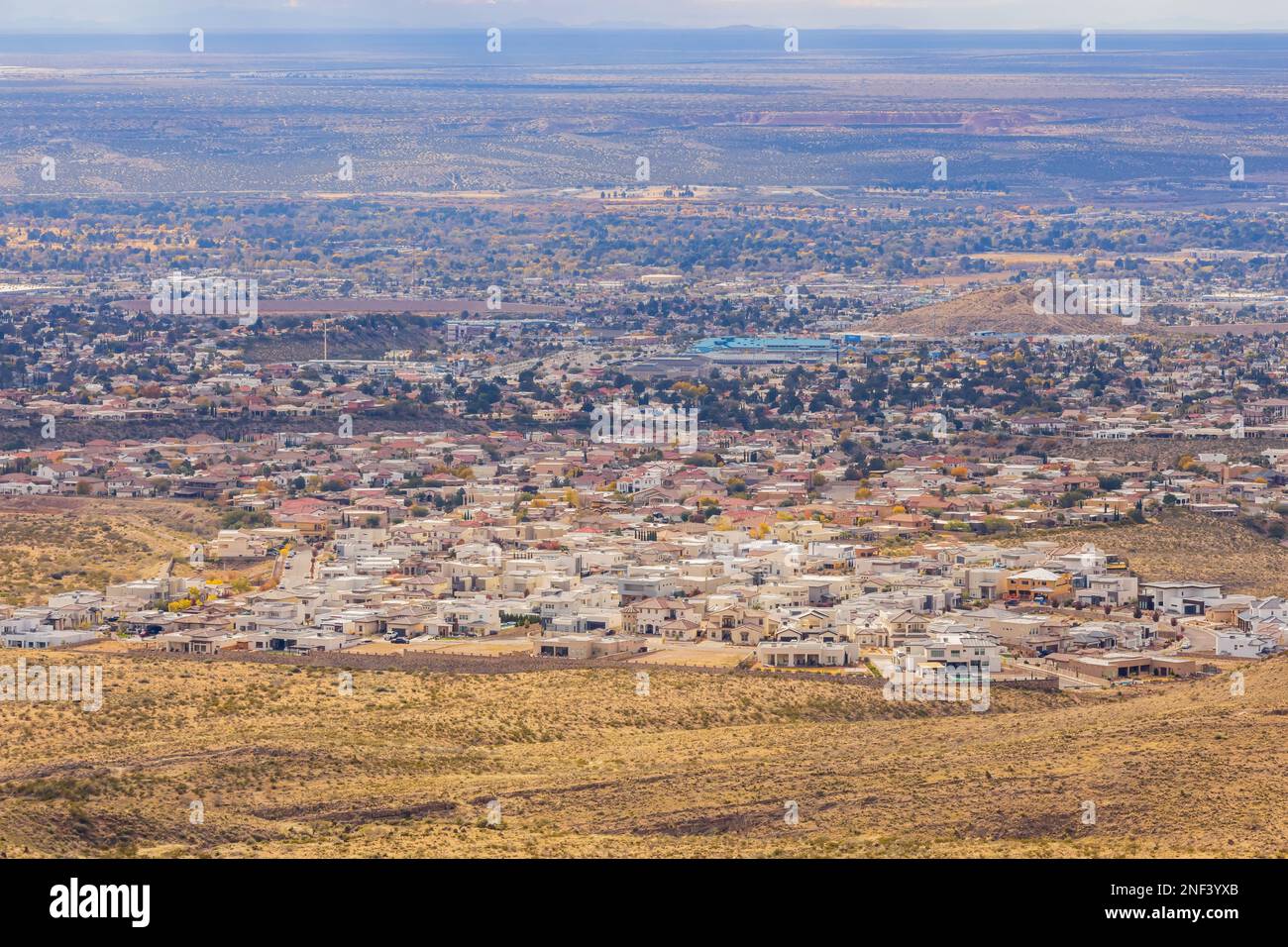 Paysage urbain en grand angle de la belle ville d'El Paso au Texas Banque D'Images