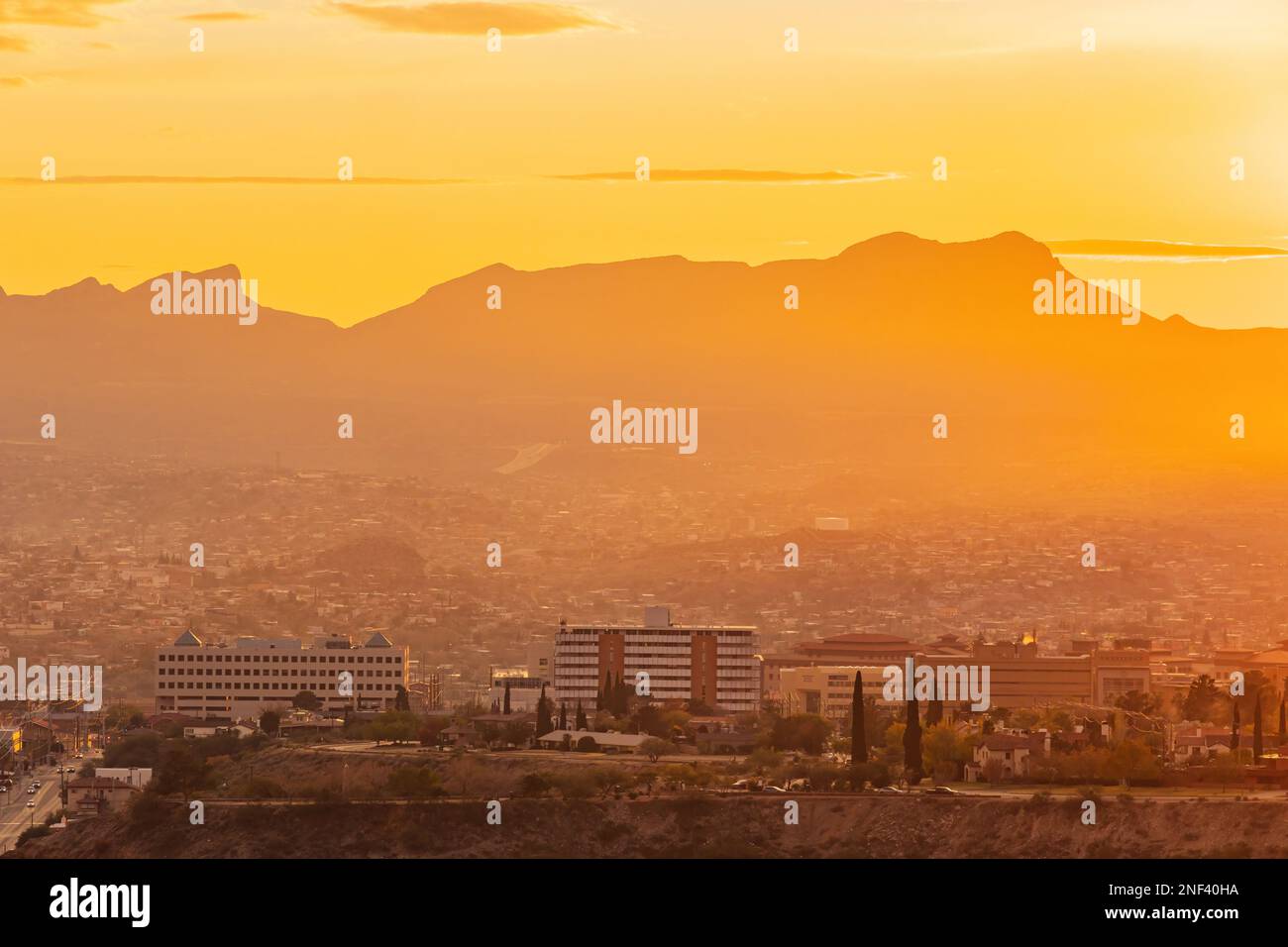 Vue panoramique sur la magnifique ville d'El Paso au Texas Banque D'Images
