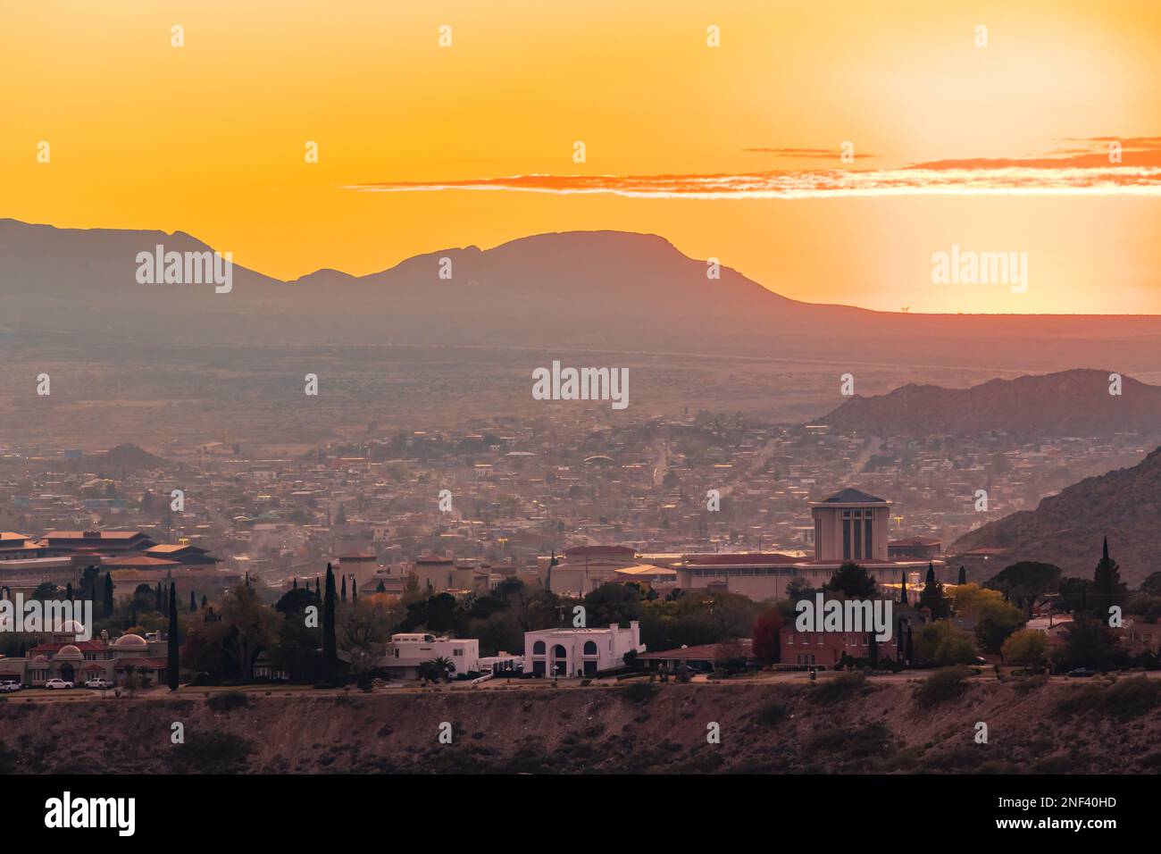 Vue panoramique sur la magnifique ville d'El Paso au Texas Banque D'Images
