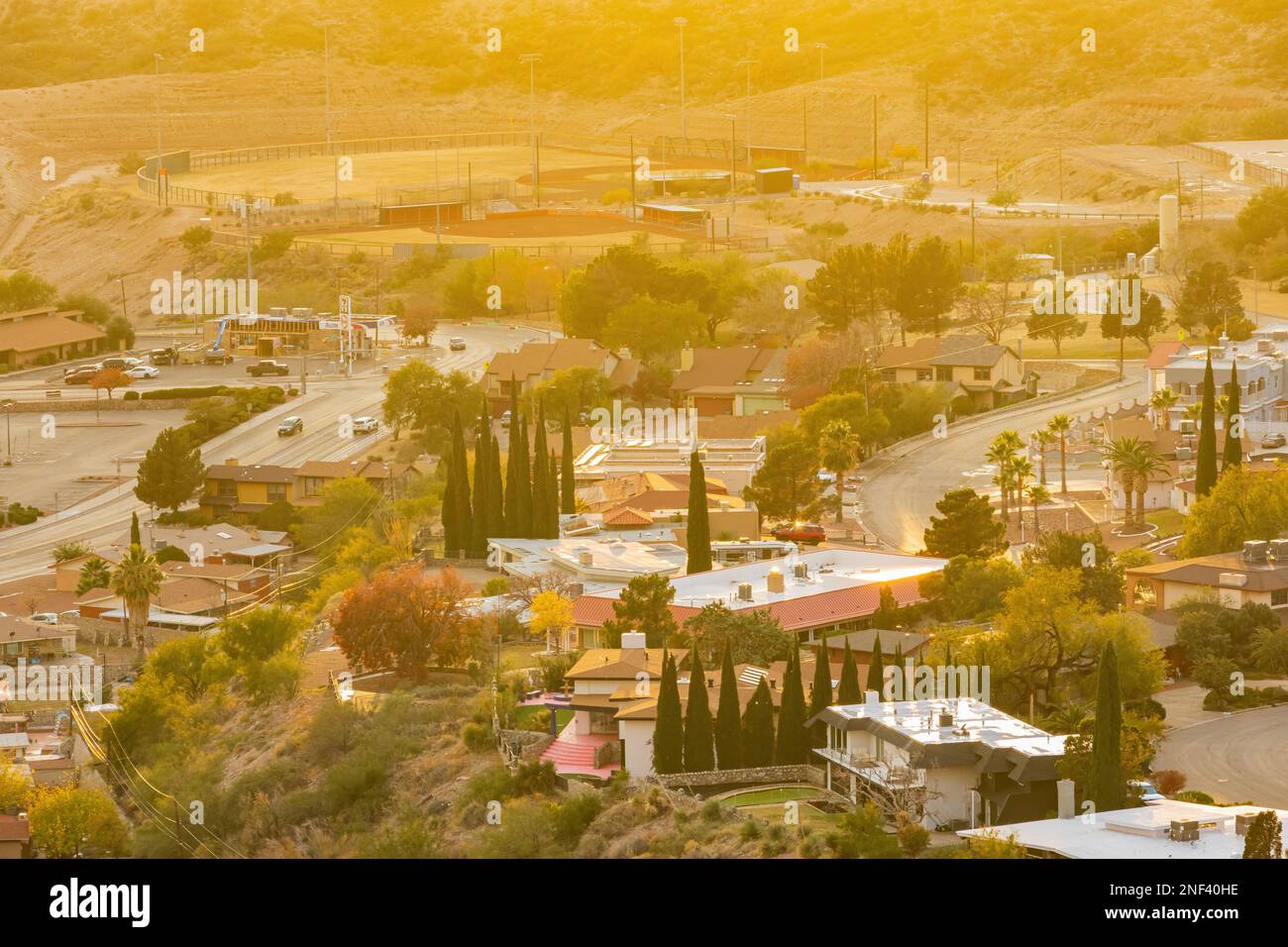 Vue panoramique sur la magnifique ville d'El Paso au Texas Banque D'Images