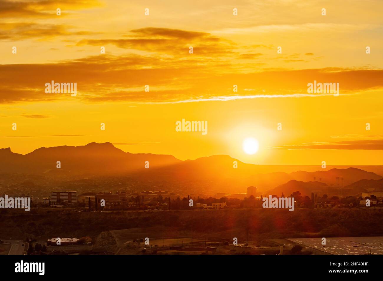 Vue panoramique sur la magnifique ville d'El Paso au Texas Banque D'Images