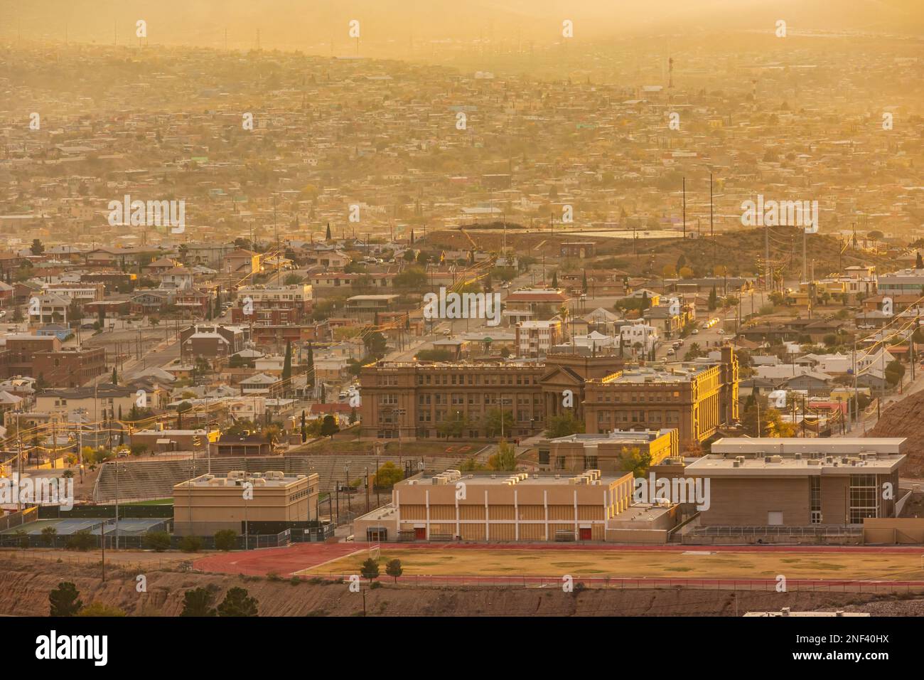 Vue panoramique sur la magnifique ville d'El Paso au Texas Banque D'Images
