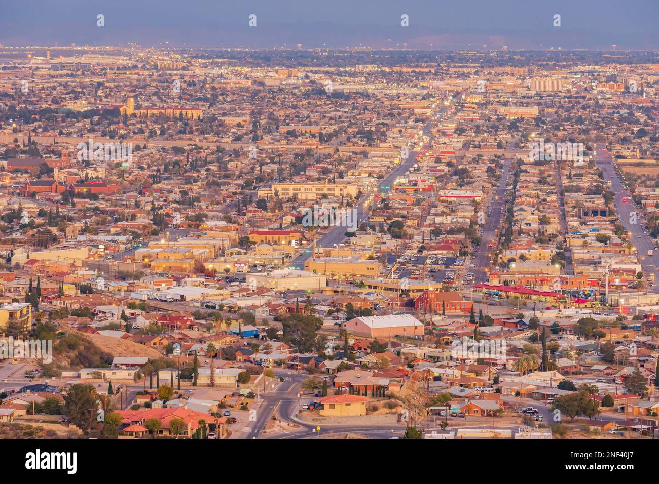 Vue panoramique sur la magnifique ville d'El Paso au Texas Banque D'Images