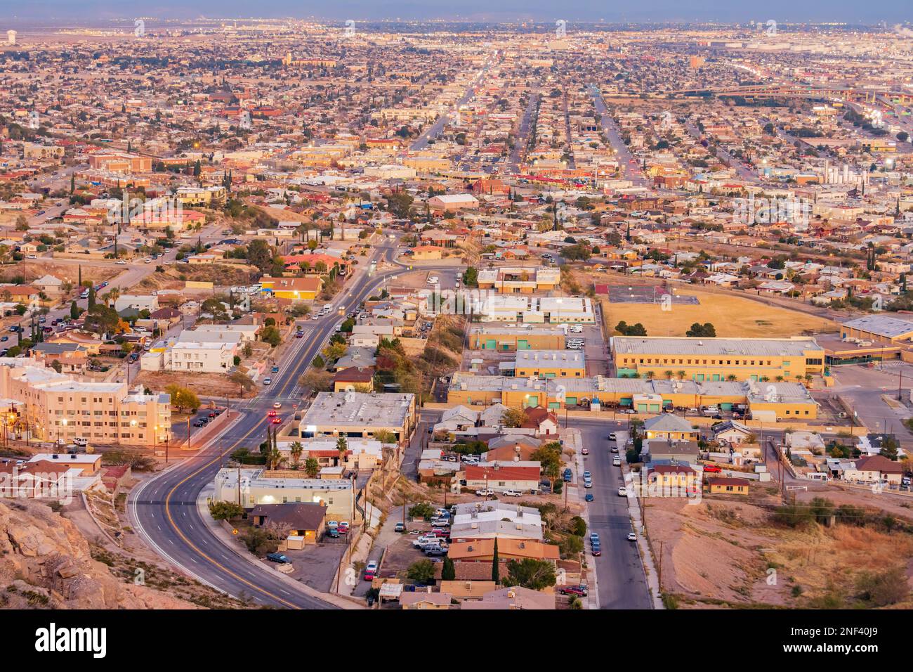 Vue panoramique sur la magnifique ville d'El Paso au Texas Banque D'Images