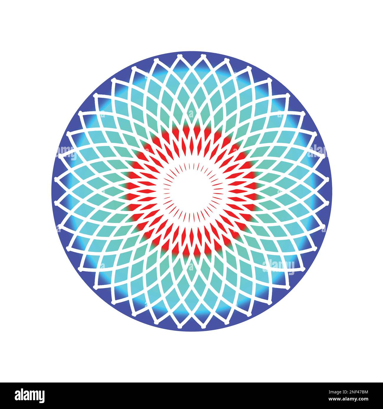 Une illustration vectorielle circulaire colorée Mandala conception isolée sur fond blanc. Cadre géométrique arrondi abstrait. Utilisation pour le logo de l'entreprise, l'entreprise Illustration de Vecteur