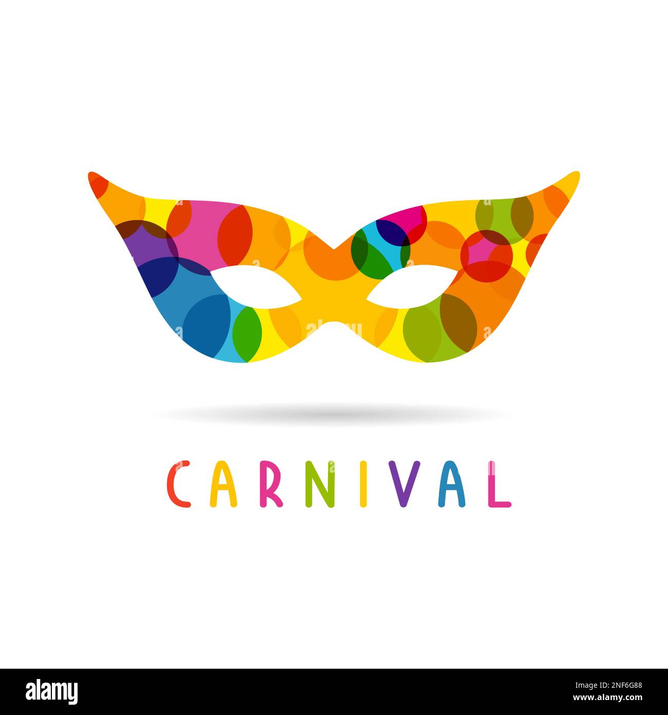 Masque de carnaval coloré Purim. Chag Purim Sameach, symbole traditionnel des fêtes juives. Illustration vectorielle Mardi gras Illustration de Vecteur