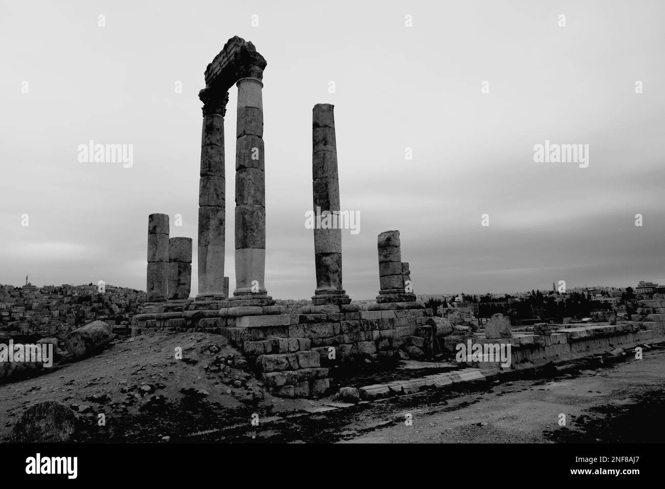 Herkulestempel auf dem Zitadellenhügel, Amman, temple Jordanien / Hercules sur la colline de la citadelle, Amman, Jordanie Banque D'Images