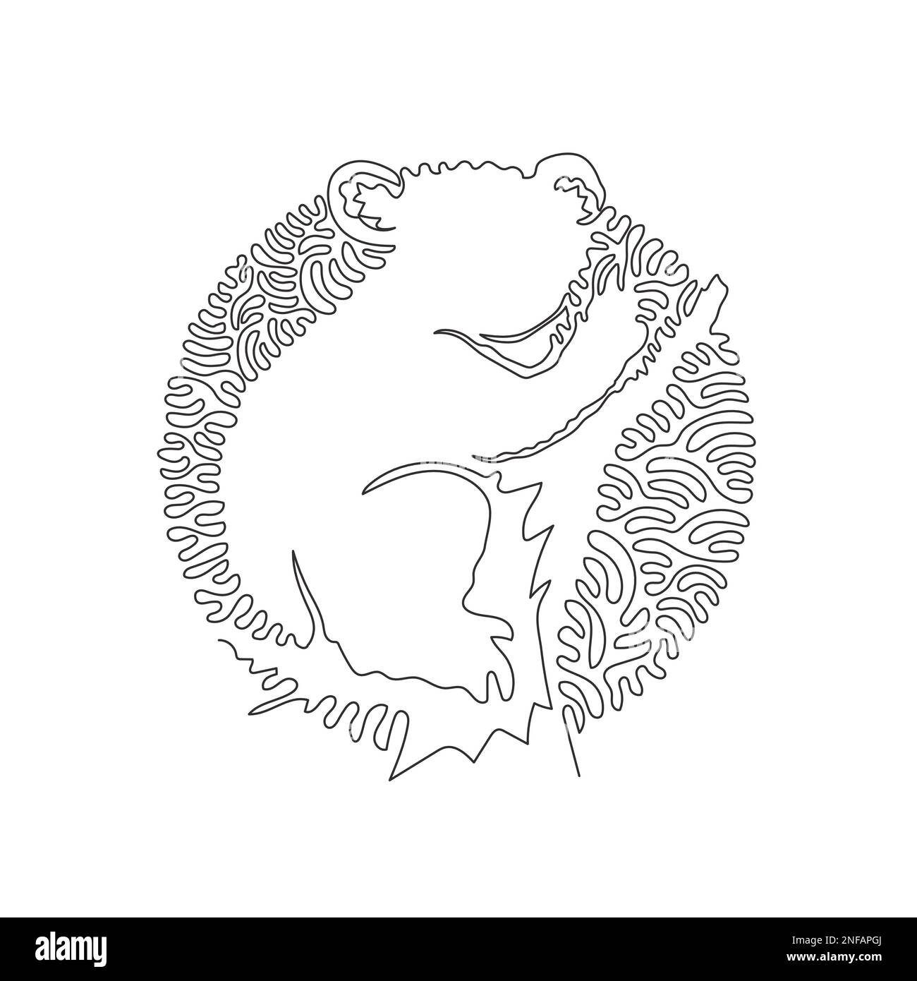 Simple tourbillon ligne continue dessin d'un adorable koala. Dessin en ligne continue dessin vectoriel style d'illustration d'un koala, arbre grimpant animal Illustration de Vecteur