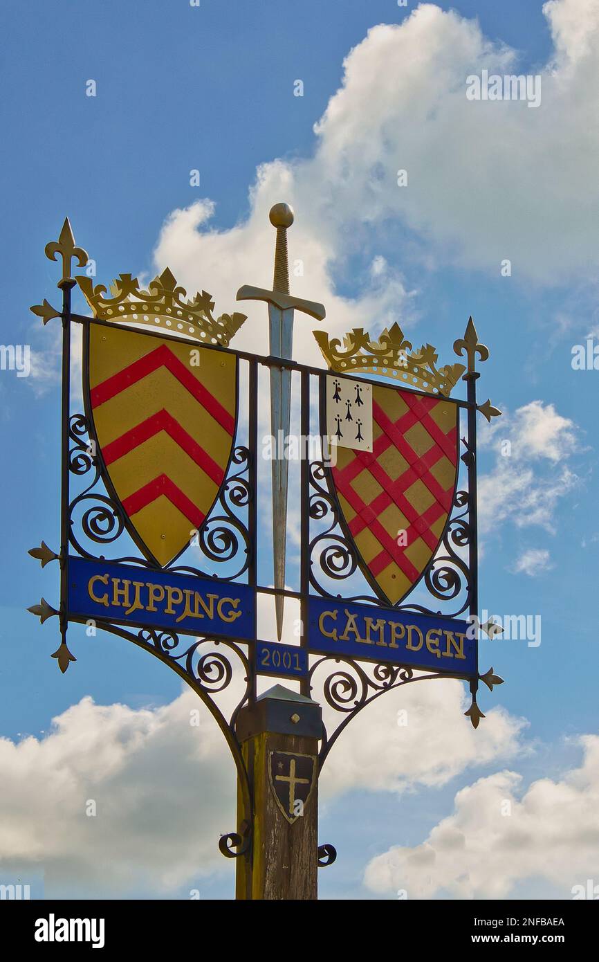 Town Emblem Chipping Campden, Gloucestershire, Royaume-Uni Banque D'Images