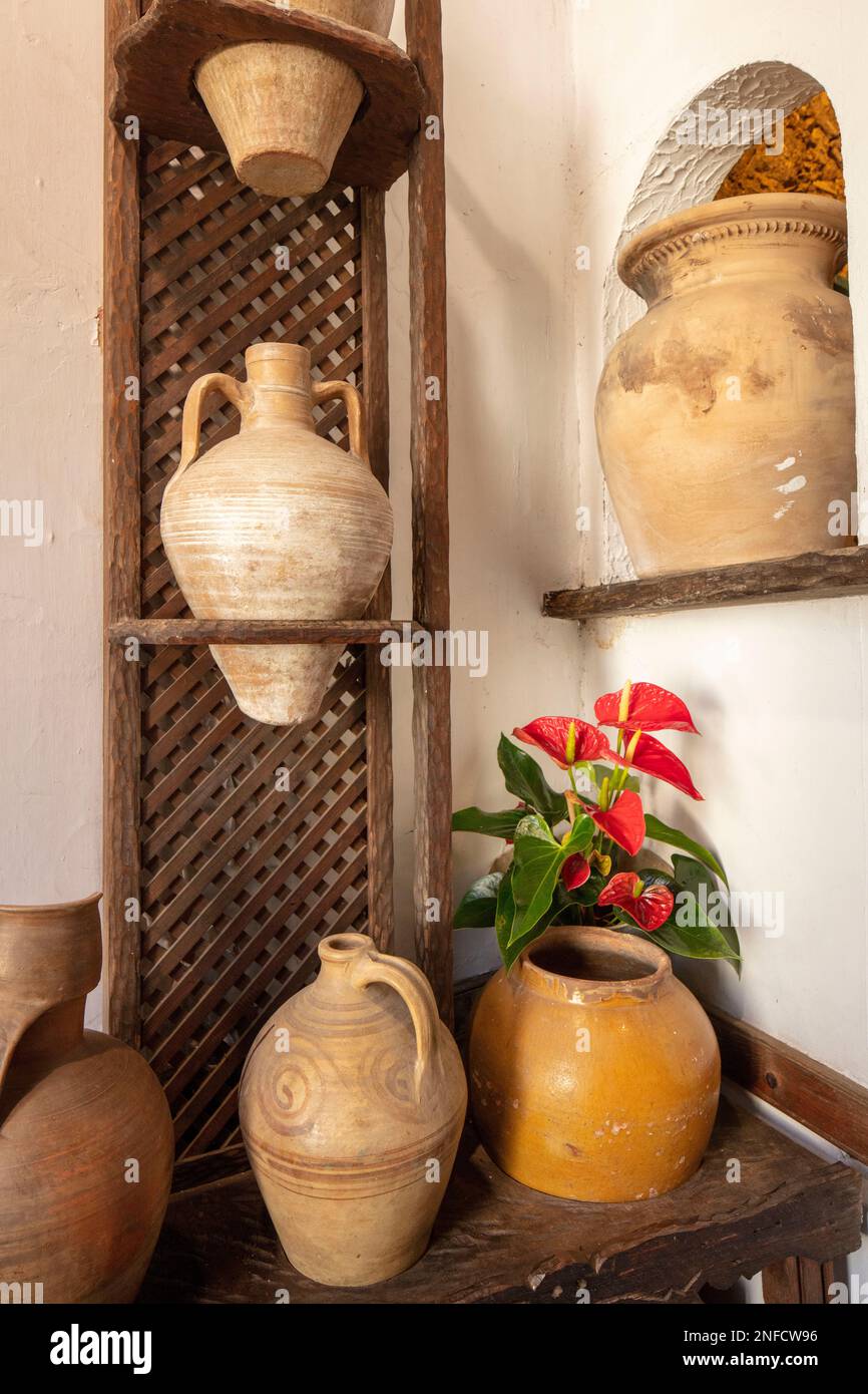 Intérieur de la Casa de los Balcones, la Orotava, Tenerife, Iles Canaries, Espagne, touristes, tourisme, soleil d'hiver. Complexe de musées historiques Banque D'Images