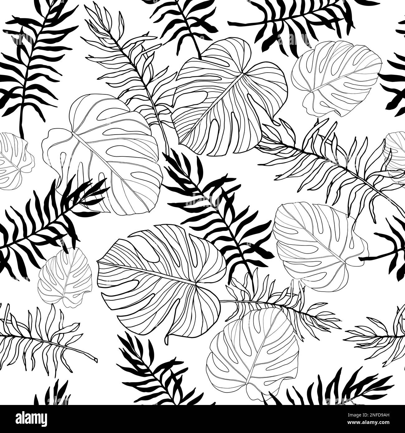 Monstera laisse un motif sans couture pour le textile ou le papier peint. Vecteur feuilles tropicales arrière-plan Illustration de Vecteur Monstera laisse un motif sans couture pour le textile ou le papier peint. Vecteur feuilles tropicales arrière-plan Illustration de Vecteur