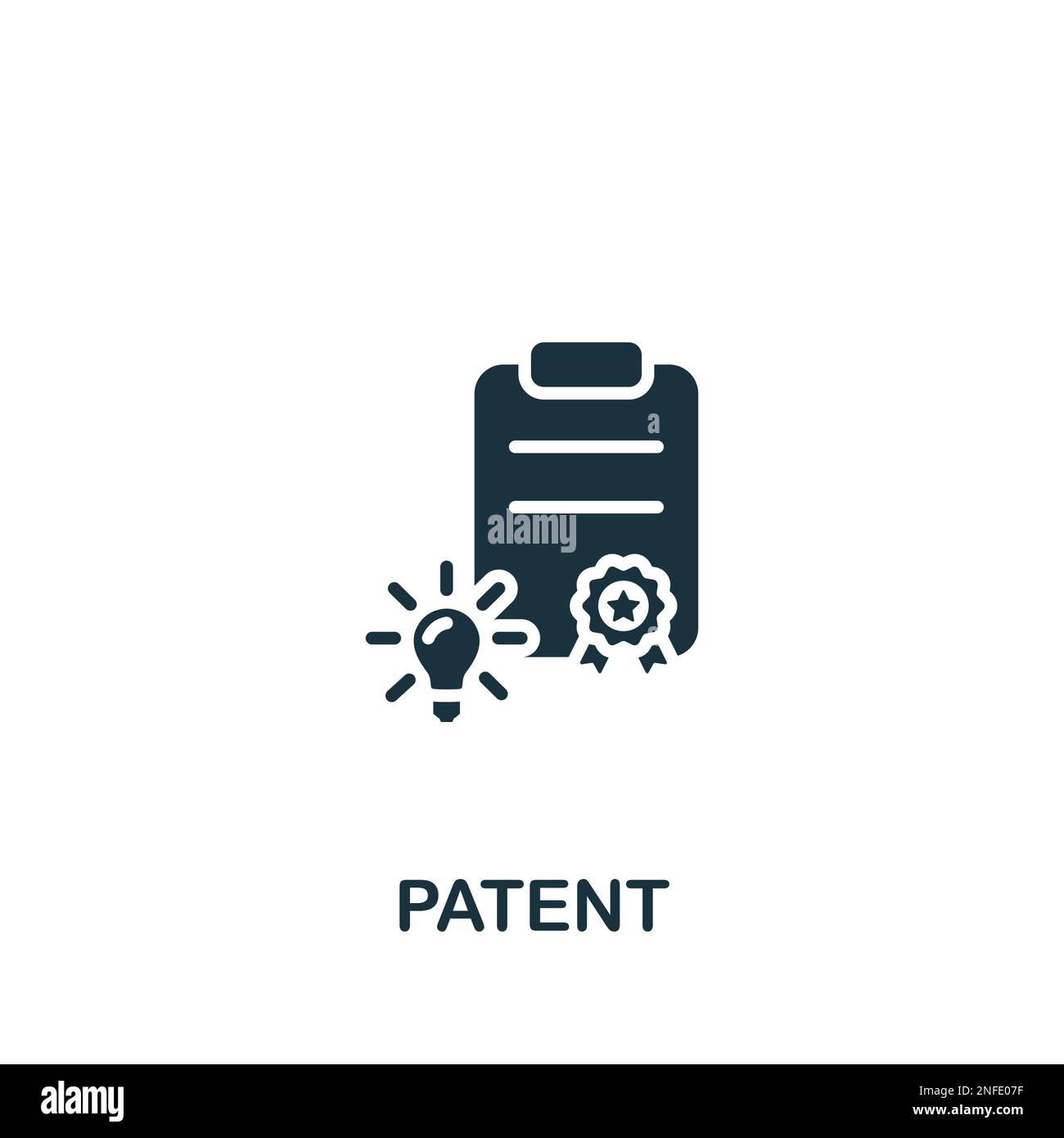 Icône brevet. Signe simple monochrome de la collection de propriété intellectuelle. Icône de brevet pour logo, modèles, web design et infographies. Illustration de Vecteur