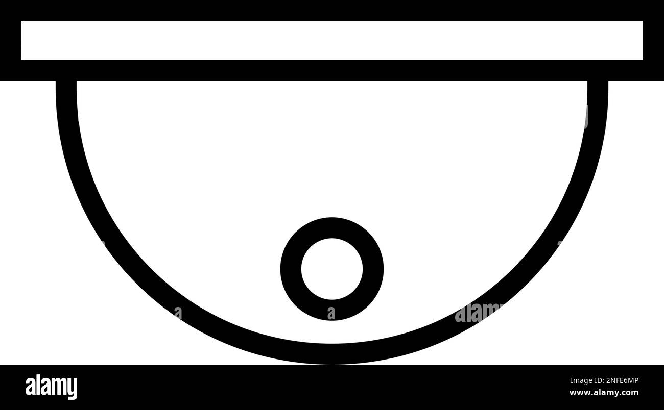 Icône simple de vidéosurveillance au plafond. Vecteur modifiable. Illustration de Vecteur