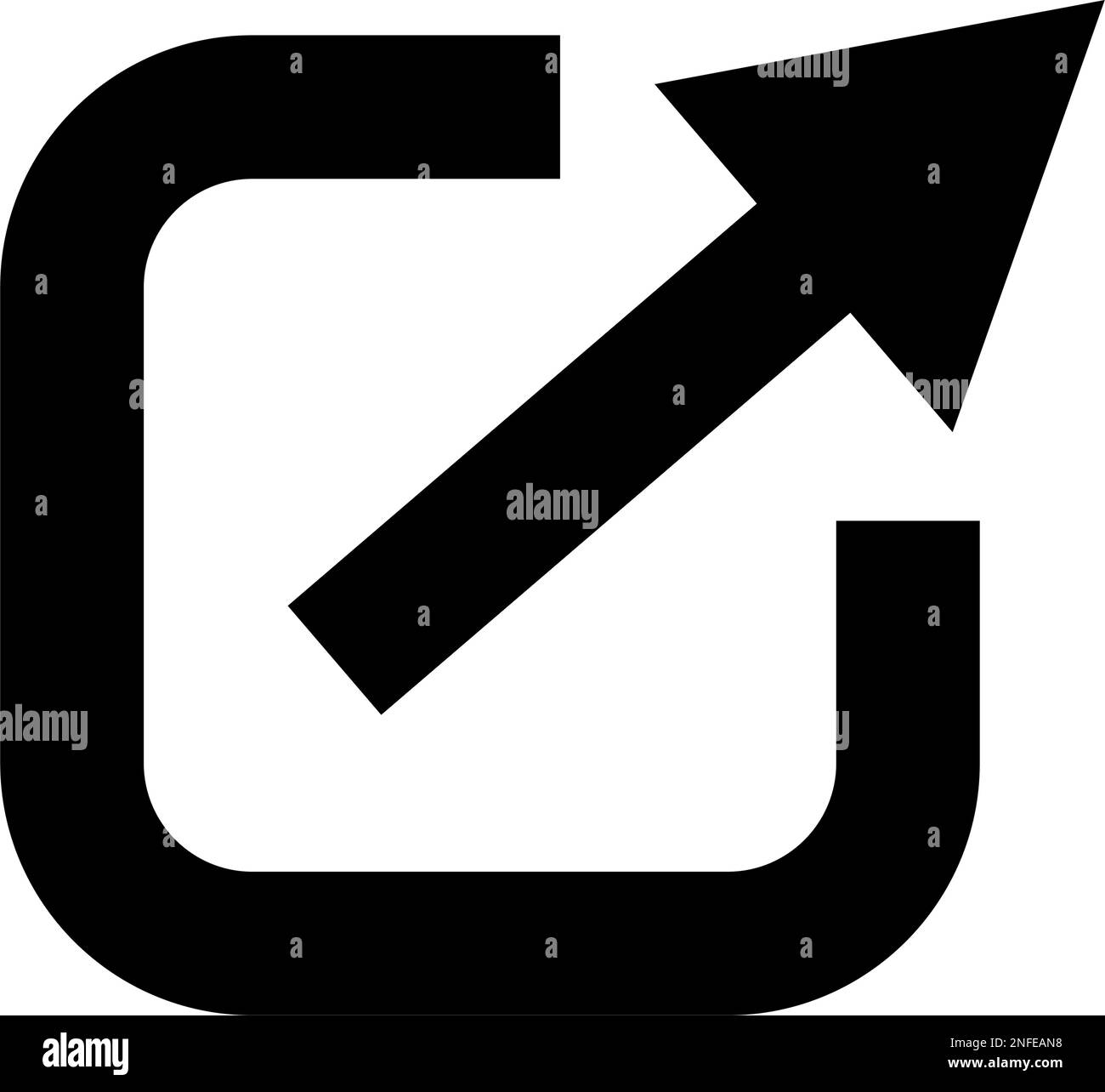 Icône de silhouette de lien externe. Vecteur modifiable. Illustration de Vecteur