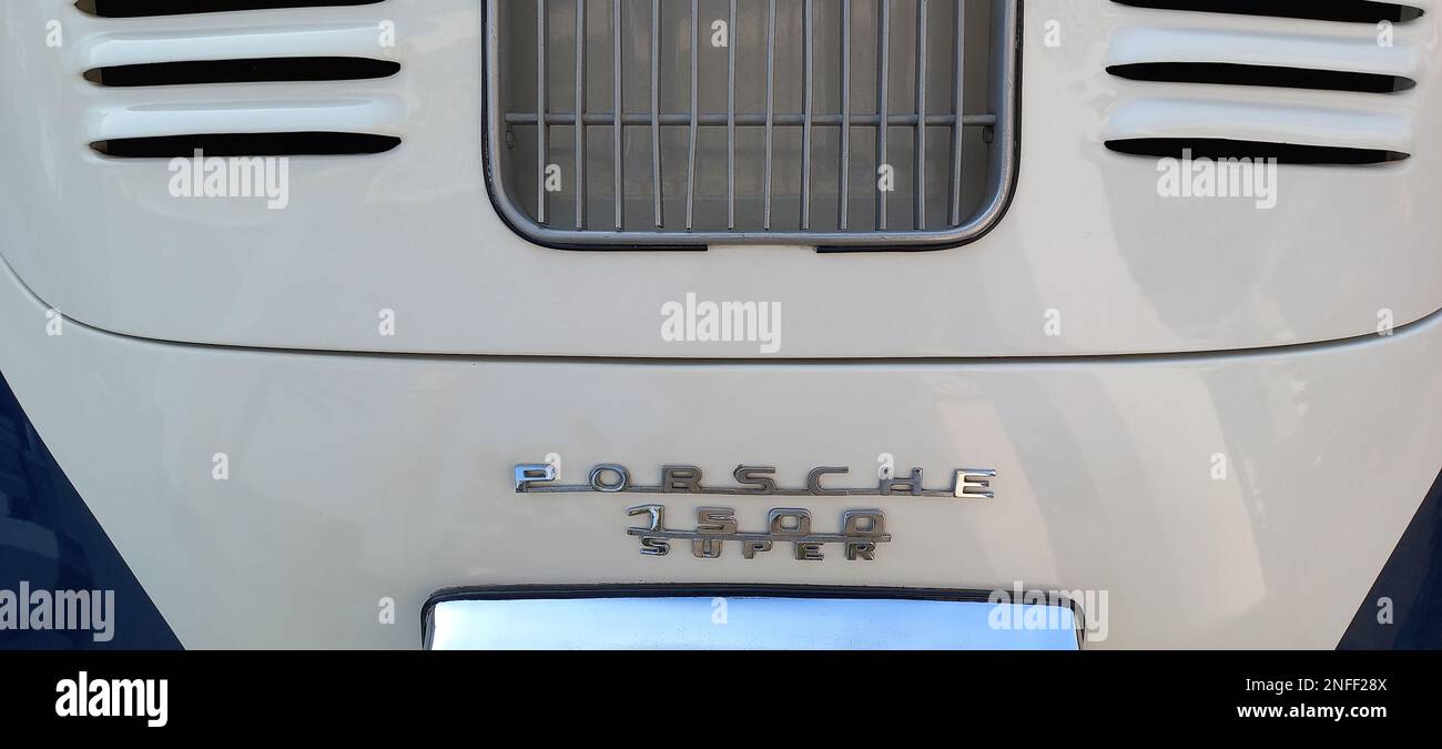 Logo Porsche 1500 Super car, mascotte de voiture, ornement de capot, ornement de capot, bouchon de radiateur, mascotte de moteur, emblème de voiture, Banque D'Images