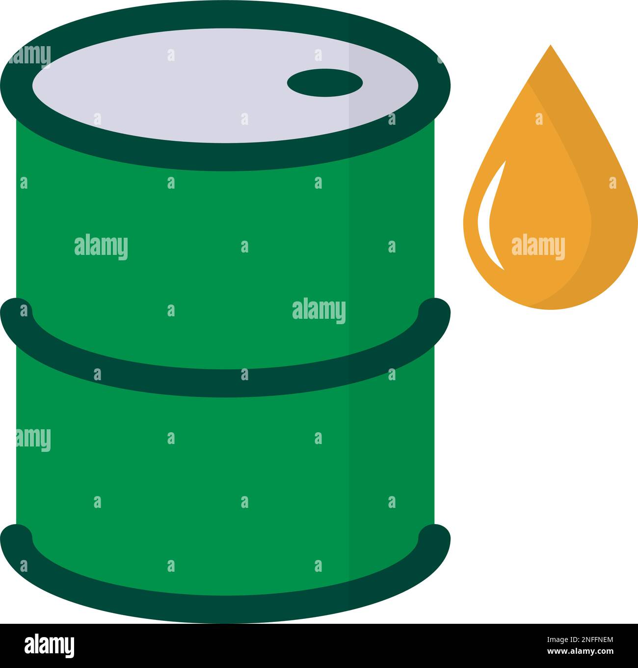 Huile brute liquide et icône de tambour. Stockage de carburant liquide. Vecteur modifiable. Illustration de Vecteur
