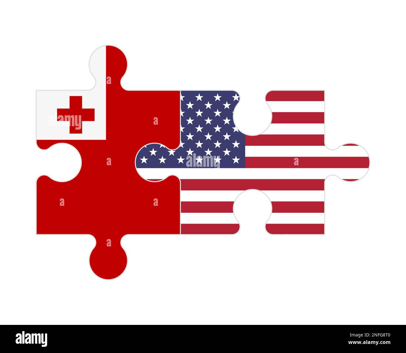 Puzzle connecté des drapeaux des Tonga et des Etats-Unis, vecteur Illustration de Vecteur