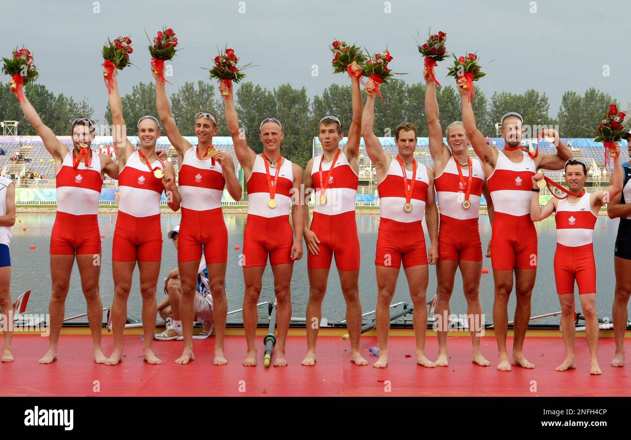 From right, Canada’s coxswain Brian Price and temmates Kyle Hamilton ...