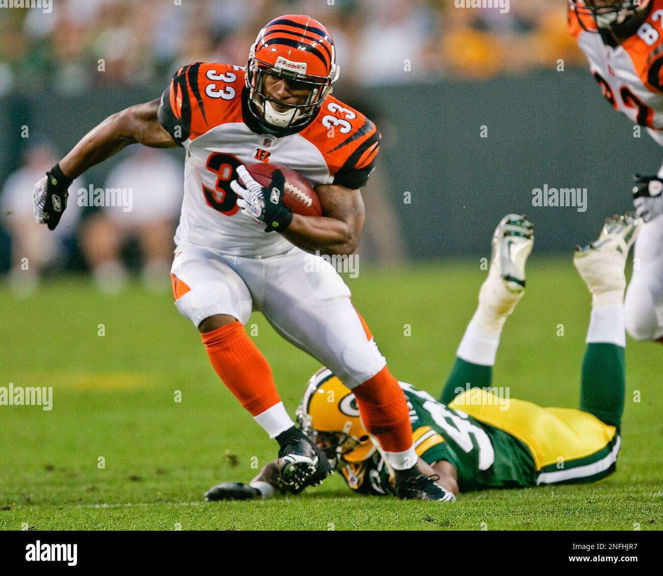 Cincinnati Bengals' Kenny Watson during the Bengals preseason NFL football game against the Green Bay Packers at Lambeau Field on Monday, Aug. 11, 2008, in Green Bay, Wis. Cincinnati won 20-17. (AP Photo/Mike Roemer) Banque D'Images