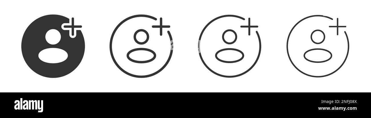Ajoutez une collection d'icônes d'amis dans deux styles différents et un contour différent. Illustration vectorielle EPS10 Illustration de Vecteur