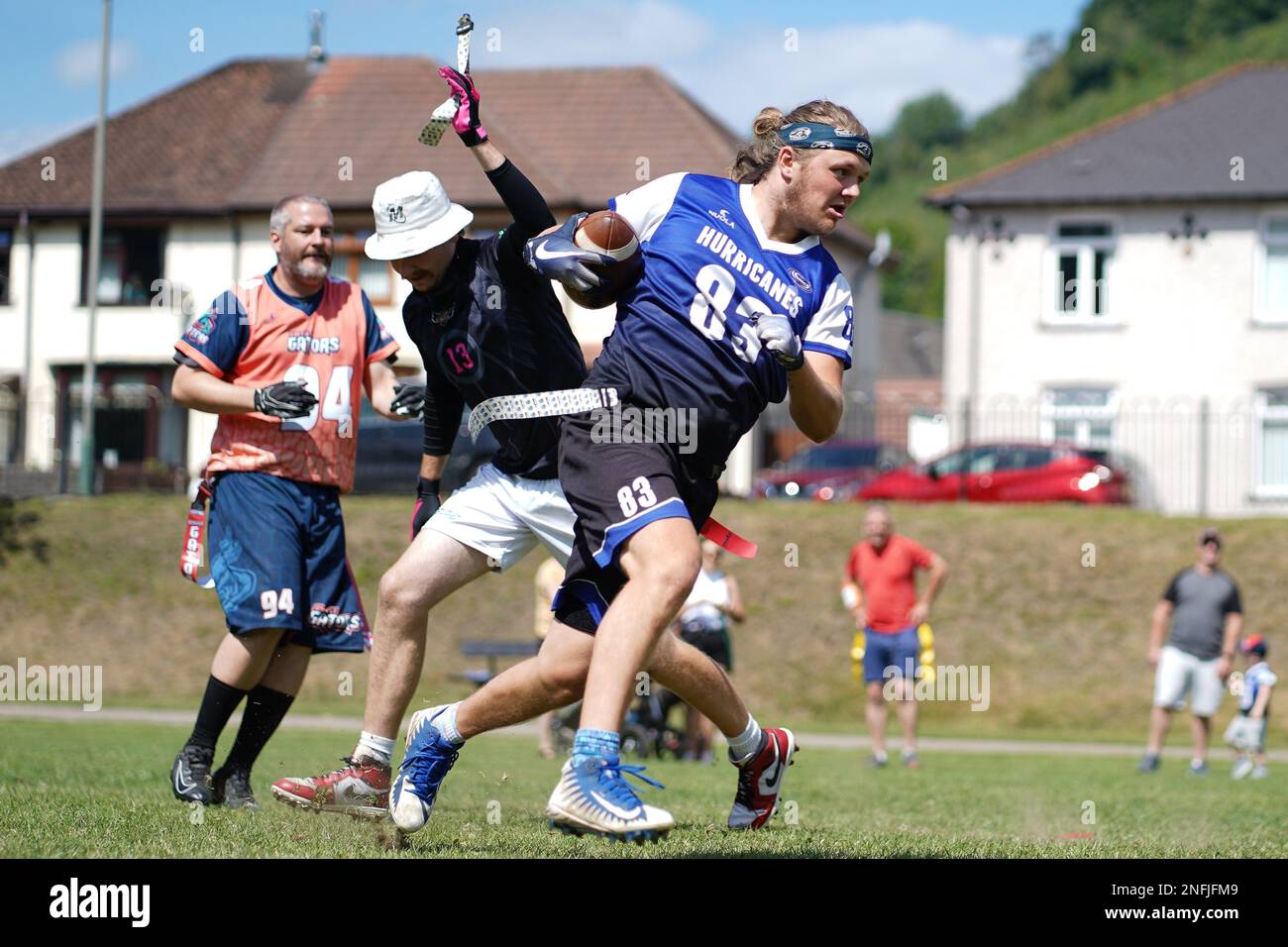 Welsh Bowl 2022 - American Flag football dans le sud du pays de Galles Banque D'Images