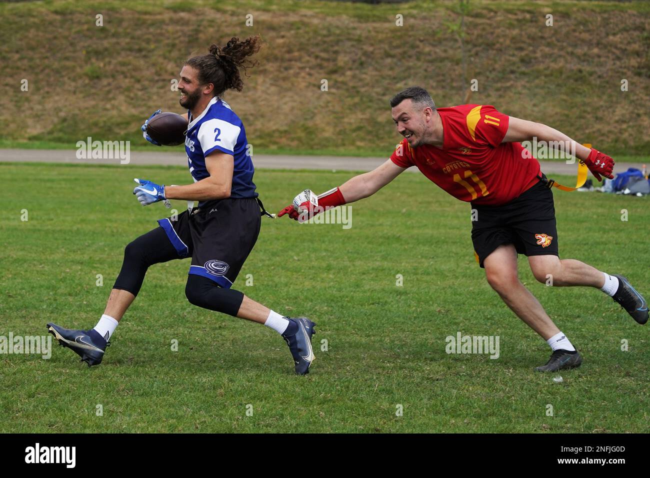 Welsh Bowl 2022 - American Flag football dans le sud du pays de Galles Banque D'Images