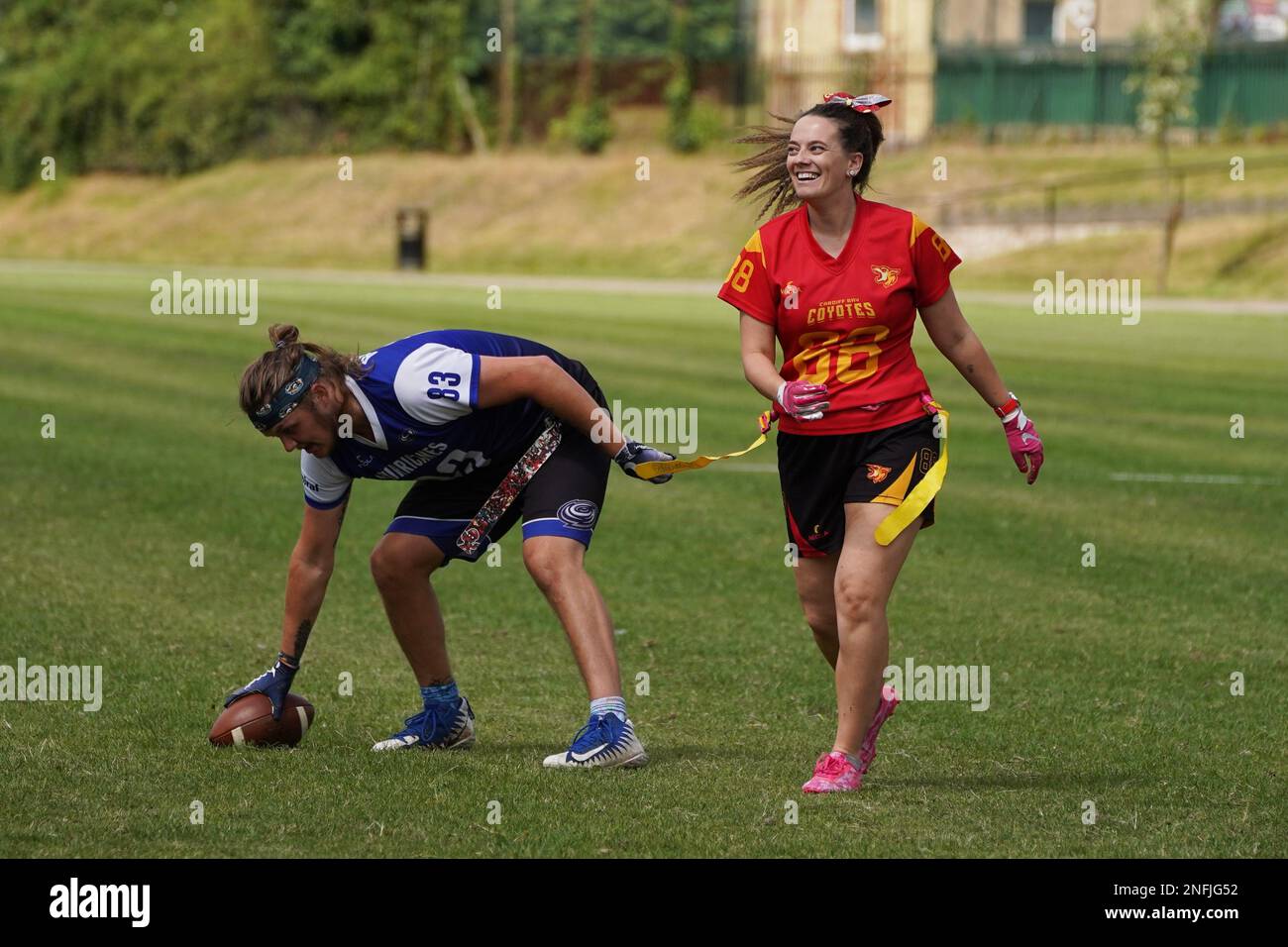 Welsh Bowl 2022 - American Flag football dans le sud du pays de Galles Banque D'Images