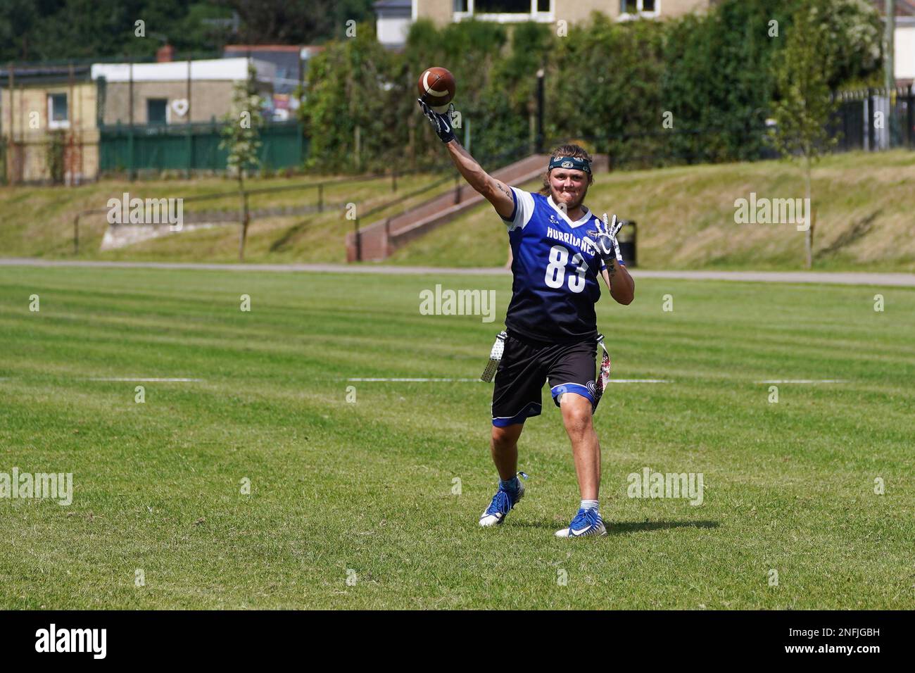Welsh Bowl 2022 - American Flag football dans le sud du pays de Galles Banque D'Images