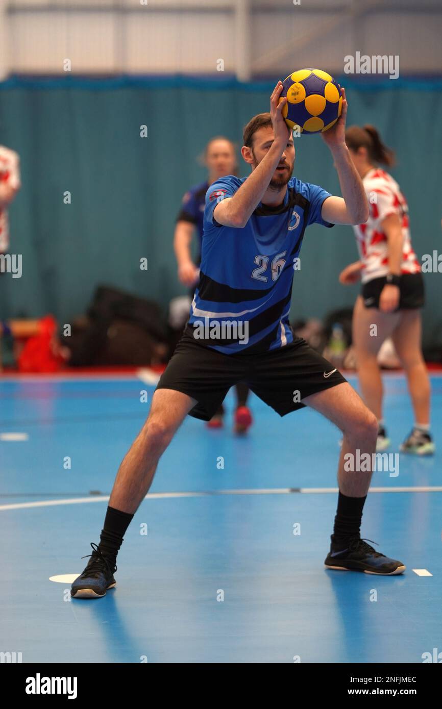 Cardiff City et Manchester Hawks - Angleterre Korfball Promo League Nord & Ouest Banque D'Images