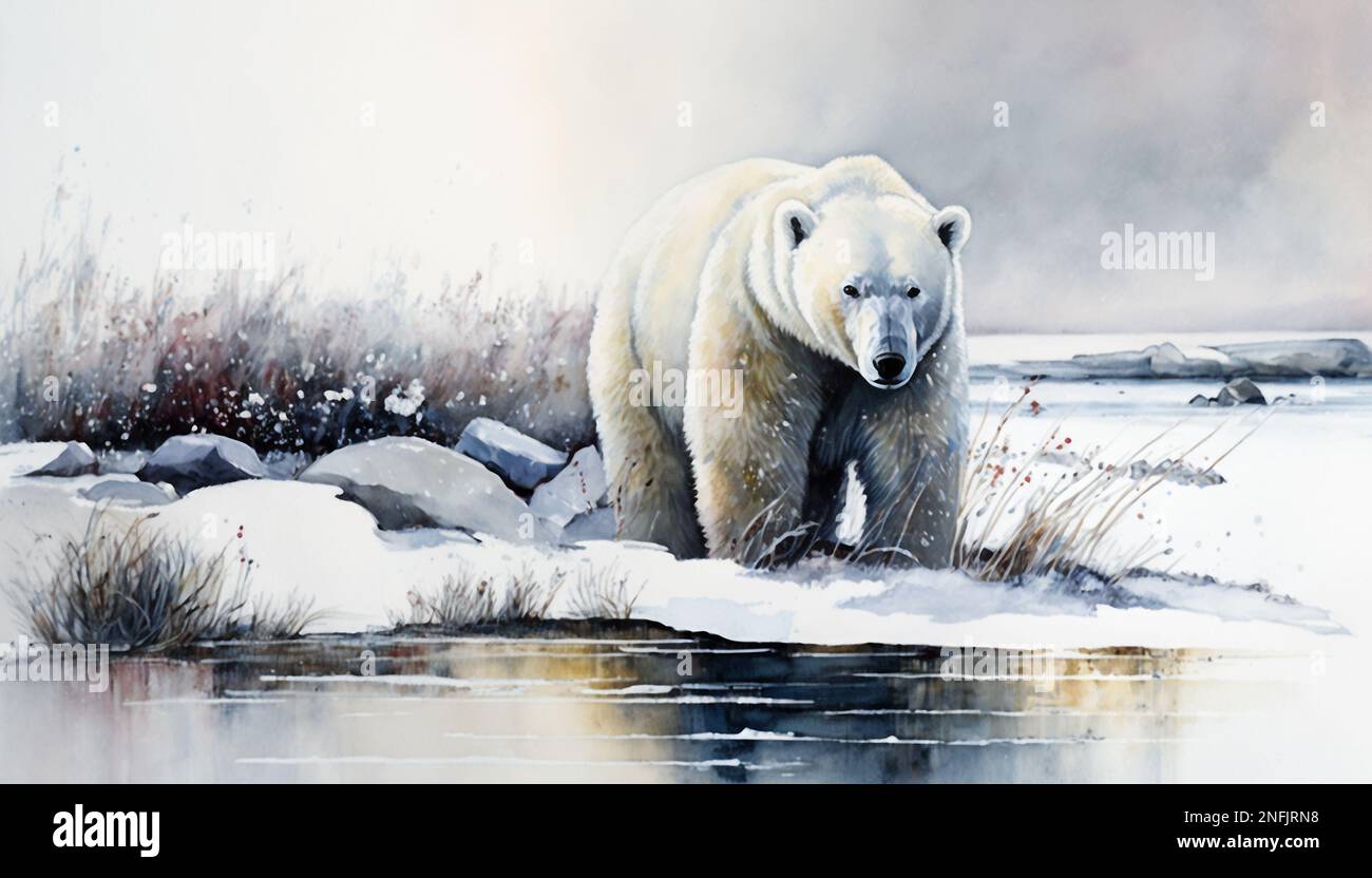 Peinture d'ours polaire Banque de photographies et d'images à haute  résolution - Alamy