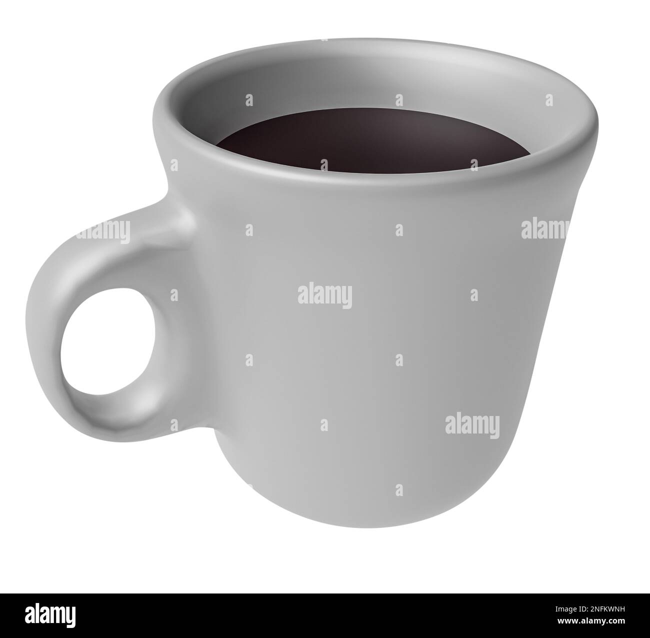 Tasse de café noir ou de thé isolée. Concept alimentaire. 3d rendu Banque D'Images