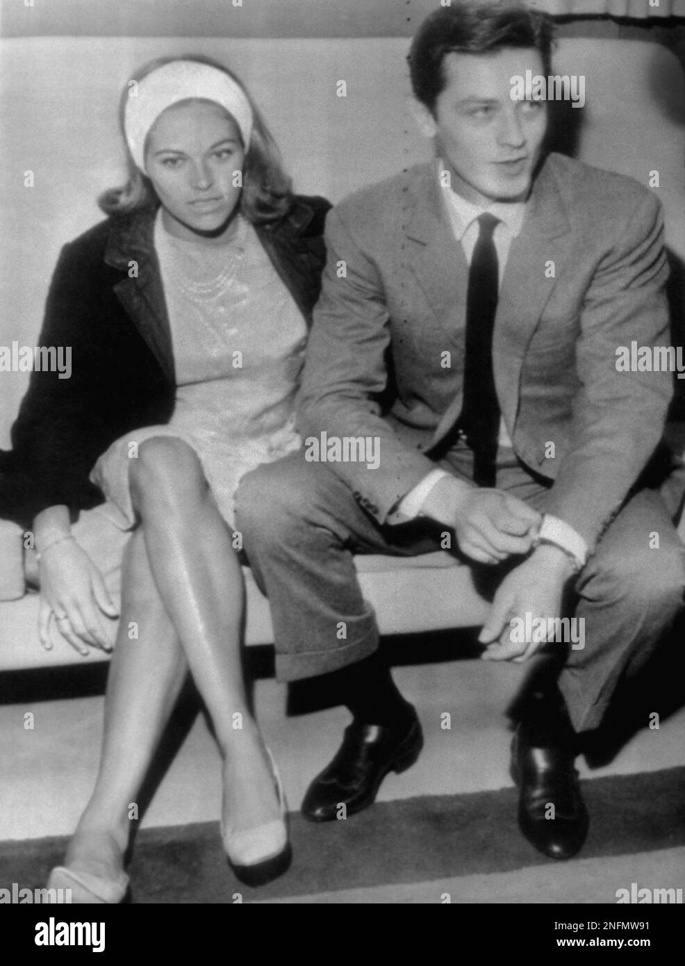 Alain Delon and his young wife Francine Canovas, better known as the